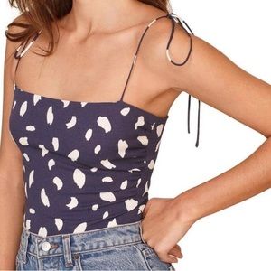 Reformation Lupe Top (Navy) in Size 8